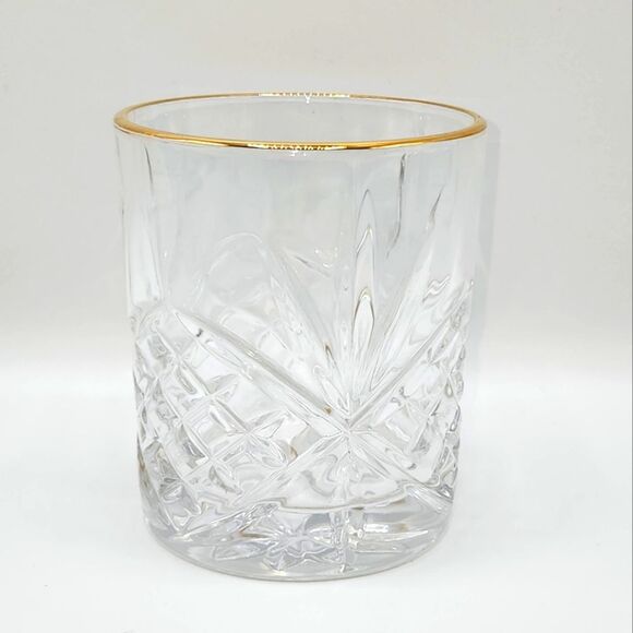 Set Of 4‎ Valencay Gold Embossed  Whiskey Glasses Old Fashioned Drinkware 10.4oz - Picture 4 of 13